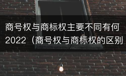 商号权与商标权主要不同有何2022（商号权与商标权的区别）