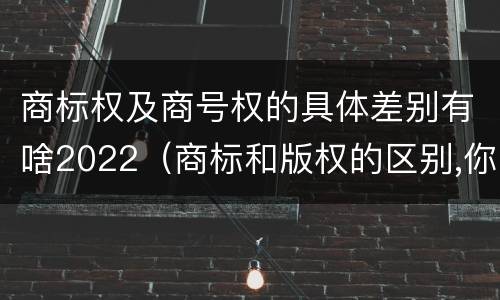 商标权及商号权的具体差别有啥2022（商标和版权的区别,你知道多少?）