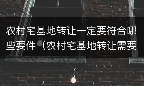 农村宅基地转让一定要符合哪些要件（农村宅基地转让需要注意什么）