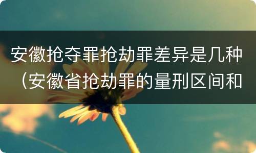 安徽抢夺罪抢劫罪差异是几种（安徽省抢劫罪的量刑区间和量刑情节）