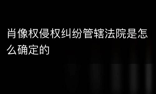 肖像权侵权纠纷管辖法院是怎么确定的