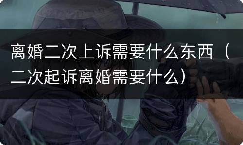 离婚二次上诉需要什么东西（二次起诉离婚需要什么）