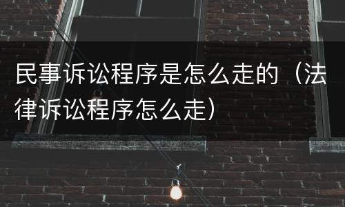 民事诉讼程序是怎么走的（法律诉讼程序怎么走）