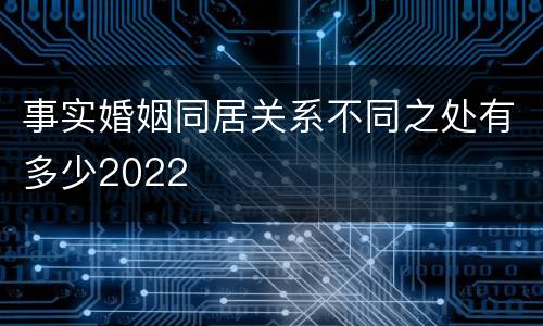 事实婚姻同居关系不同之处有多少2022