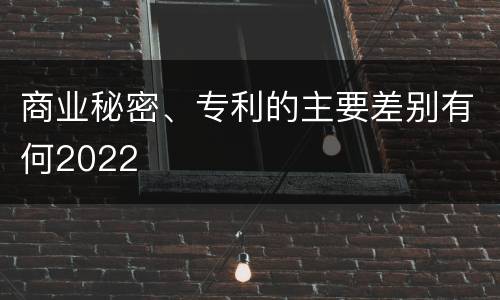 商业秘密、专利的主要差别有何2022