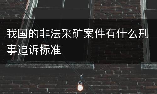 我国的非法采矿案件有什么刑事追诉标准