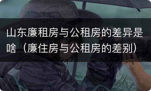 山东廉租房与公租房的差异是啥（廉住房与公租房的差别）