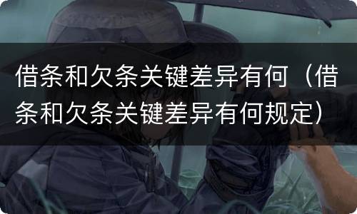 借条和欠条关键差异有何（借条和欠条关键差异有何规定）