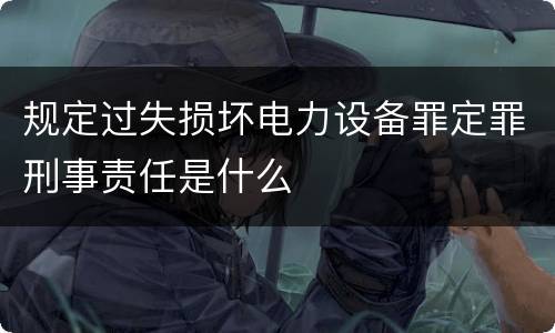 规定过失损坏电力设备罪定罪刑事责任是什么