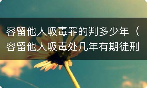容留他人吸毒罪的判多少年（容留他人吸毒处几年有期徒刑）