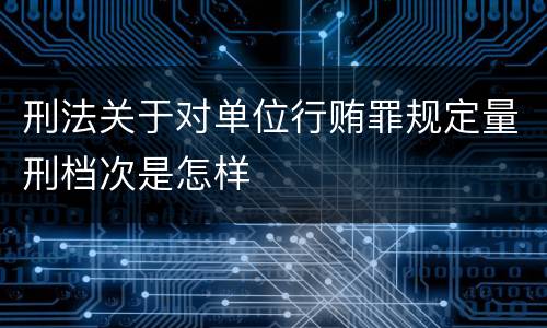 刑法关于对单位行贿罪规定量刑档次是怎样