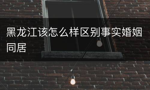 黑龙江该怎么样区别事实婚姻同居