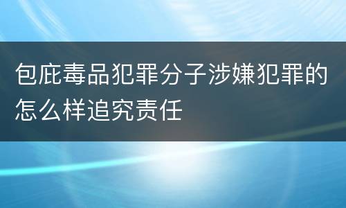 包庇毒品犯罪分子涉嫌犯罪的怎么样追究责任