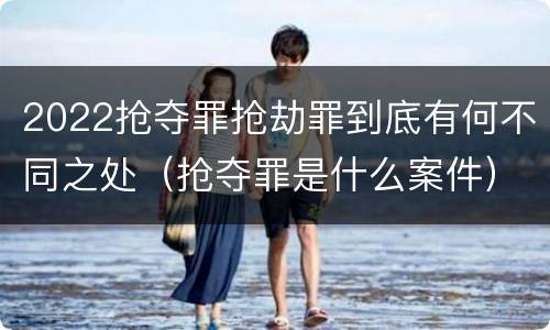 2022抢夺罪抢劫罪到底有何不同之处（抢夺罪是什么案件）