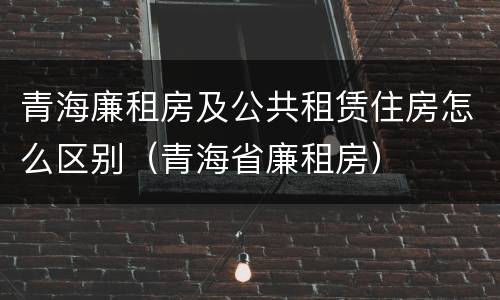 青海廉租房及公共租赁住房怎么区别（青海省廉租房）