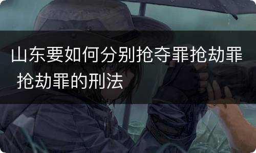 山东要如何分别抢夺罪抢劫罪 抢劫罪的刑法