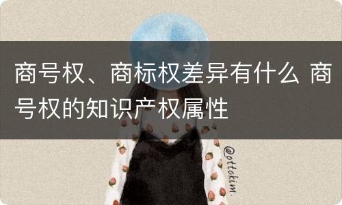 商号权、商标权差异有什么 商号权的知识产权属性