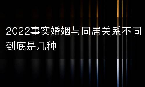 2022事实婚姻与同居关系不同到底是几种