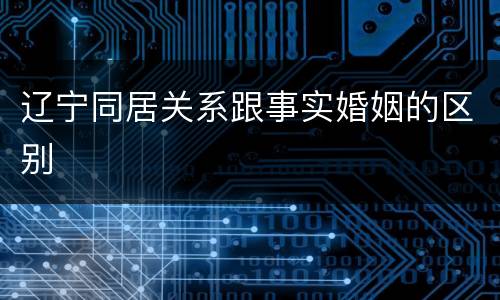 辽宁同居关系跟事实婚姻的区别