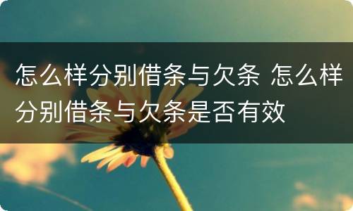 怎么样分别借条与欠条 怎么样分别借条与欠条是否有效