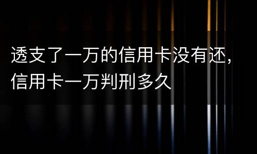 透支了一万的信用卡没有还，信用卡一万判刑多久