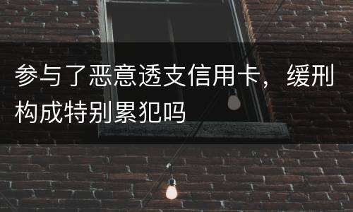 参与了恶意透支信用卡，缓刑构成特别累犯吗