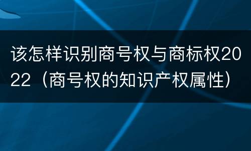 该怎样识别商号权与商标权2022（商号权的知识产权属性）