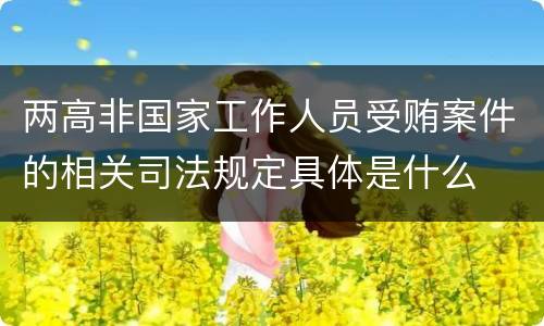 两高非国家工作人员受贿案件的相关司法规定具体是什么
