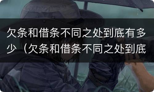欠条和借条不同之处到底有多少（欠条和借条不同之处到底有多少种）