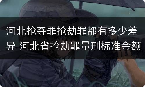 河北抢夺罪抢劫罪都有多少差异 河北省抢劫罪量刑标准金额