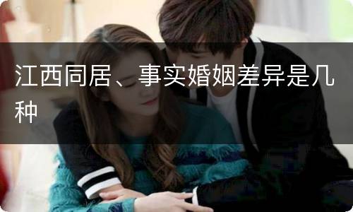 江西同居、事实婚姻差异是几种