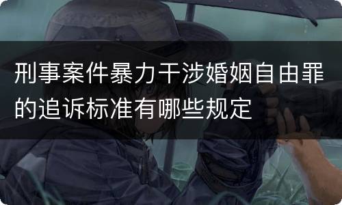 刑事案件暴力干涉婚姻自由罪的追诉标准有哪些规定