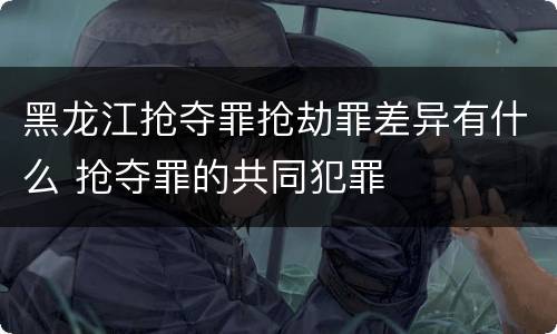 黑龙江抢夺罪抢劫罪差异有什么 抢夺罪的共同犯罪