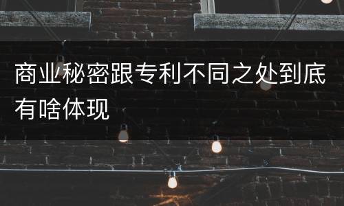 商业秘密跟专利不同之处到底有啥体现
