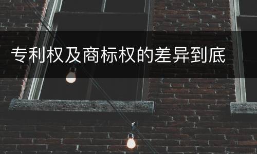 专利权及商标权的差异到底