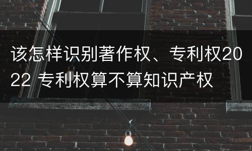 该怎样识别著作权、专利权2022 专利权算不算知识产权