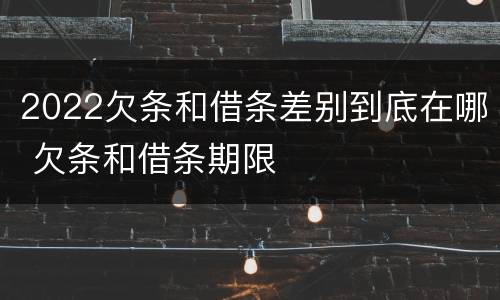 2022欠条和借条差别到底在哪 欠条和借条期限
