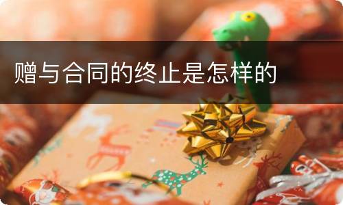 赠与合同的终止是怎样的