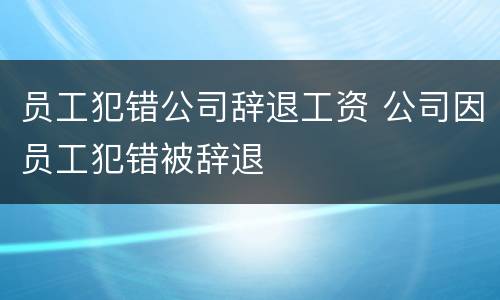 员工犯错公司辞退工资 公司因员工犯错被辞退