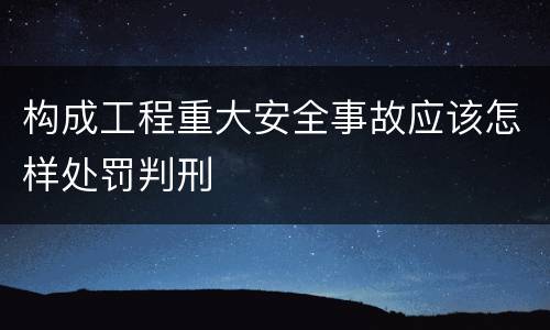 构成工程重大安全事故应该怎样处罚判刑