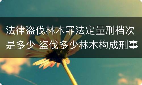 法律盗伐林木罪法定量刑档次是多少 盗伐多少林木构成刑事犯罪