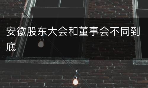 安徽股东大会和董事会不同到底