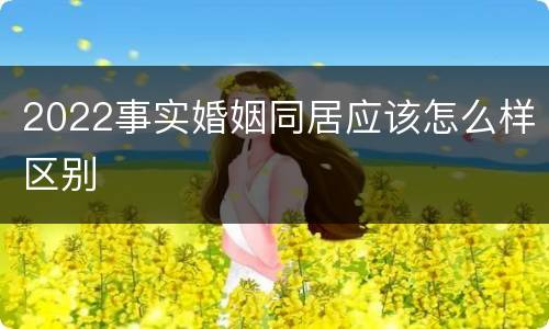 2022事实婚姻同居应该怎么样区别