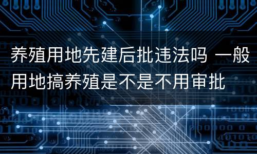 养殖用地先建后批违法吗 一般用地搞养殖是不是不用审批
