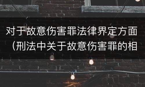 对于故意伤害罪法律界定方面（刑法中关于故意伤害罪的相关规定）