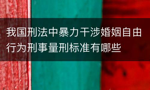 我国刑法中暴力干涉婚姻自由行为刑事量刑标准有哪些