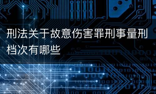 刑法关于故意伤害罪刑事量刑档次有哪些