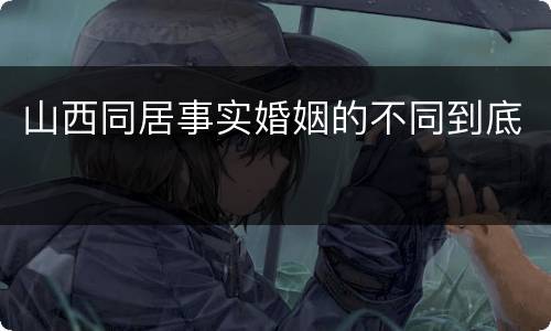 山西同居事实婚姻的不同到底