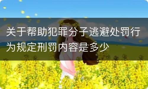 关于帮助犯罪分子逃避处罚行为规定刑罚内容是多少