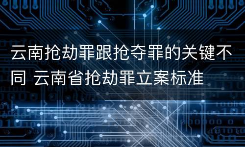 云南抢劫罪跟抢夺罪的关键不同 云南省抢劫罪立案标准